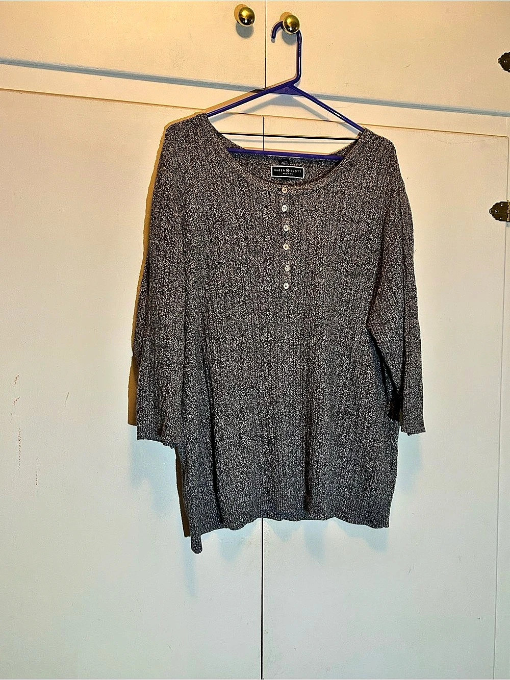 Karen Scott Women's Cotton Knit Button Front Sweater Size 2X
